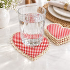 Red Check Coaster