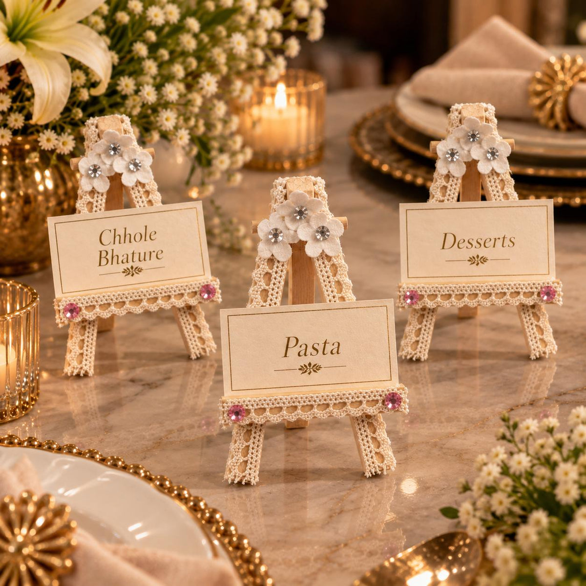 Handcrafted Floral Place Card Holder