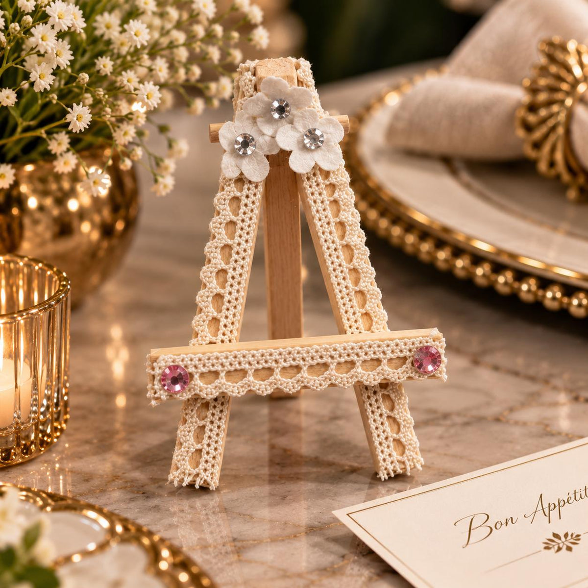 Handcrafted Floral Place Card Holder