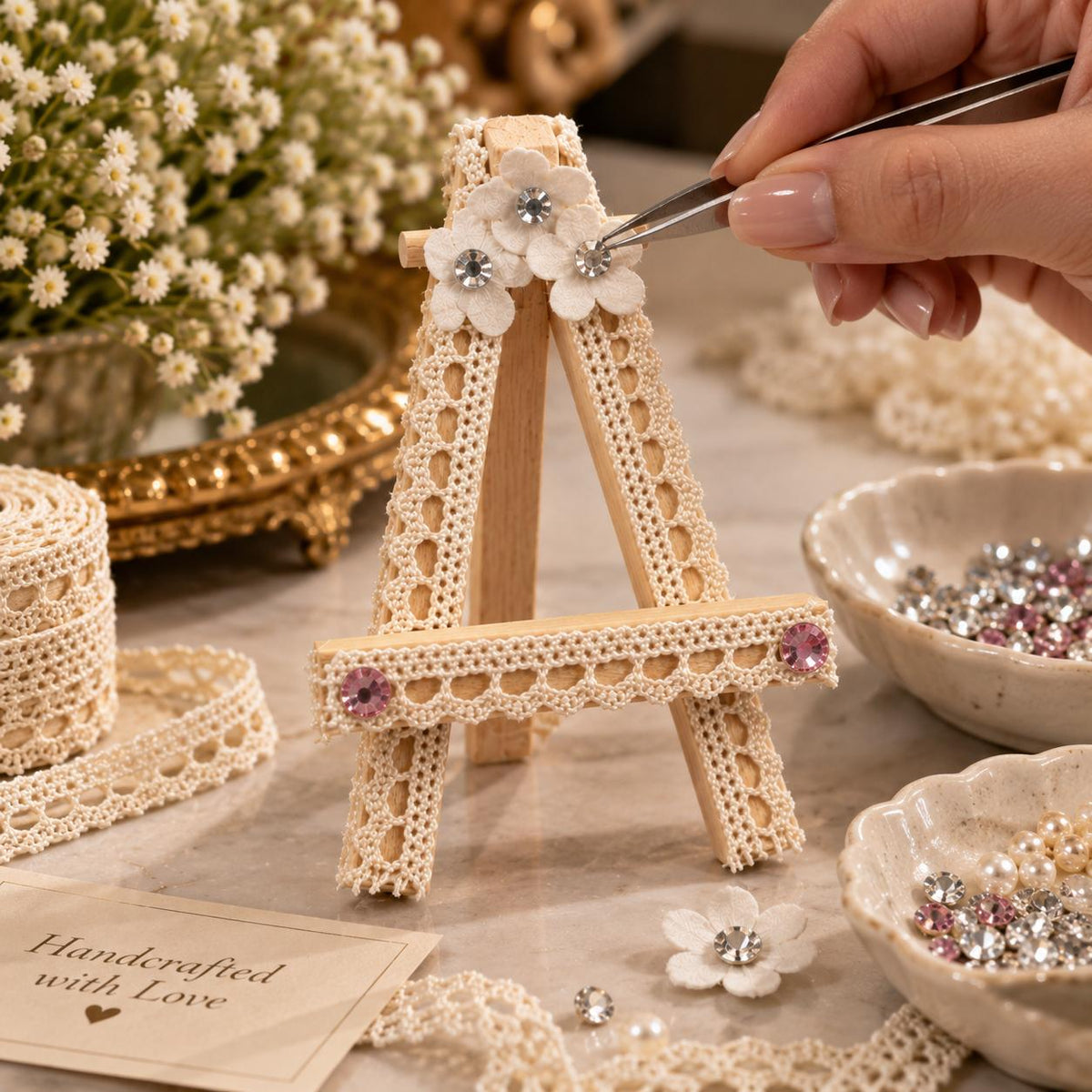 Handcrafted Floral Place Card Holder