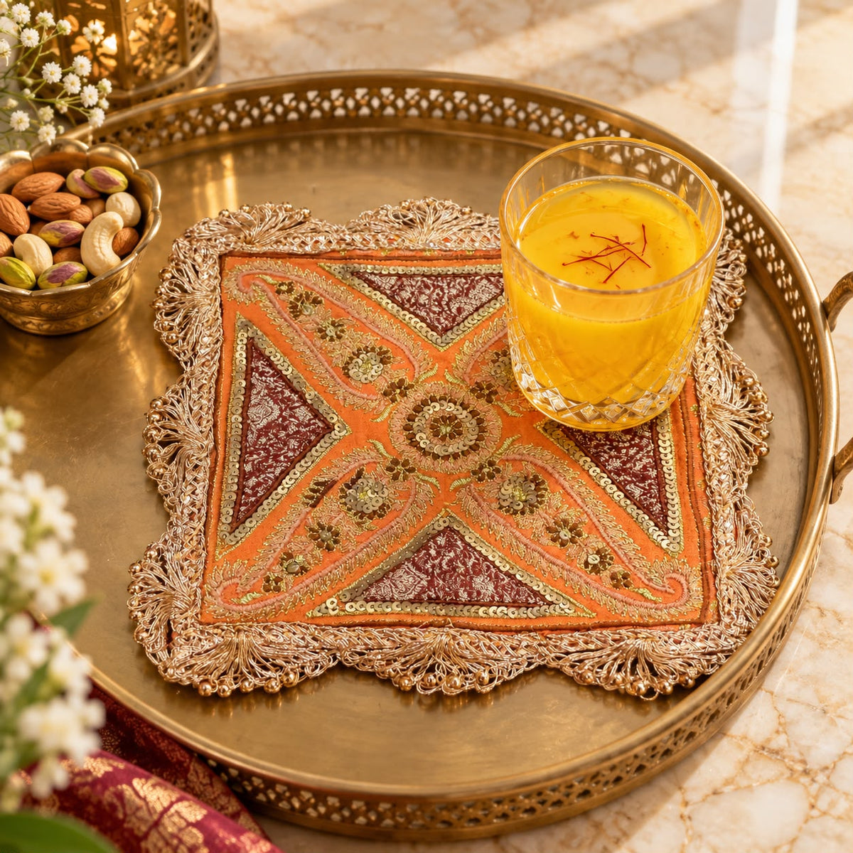 Jamdani Heritage Tray Cover Set