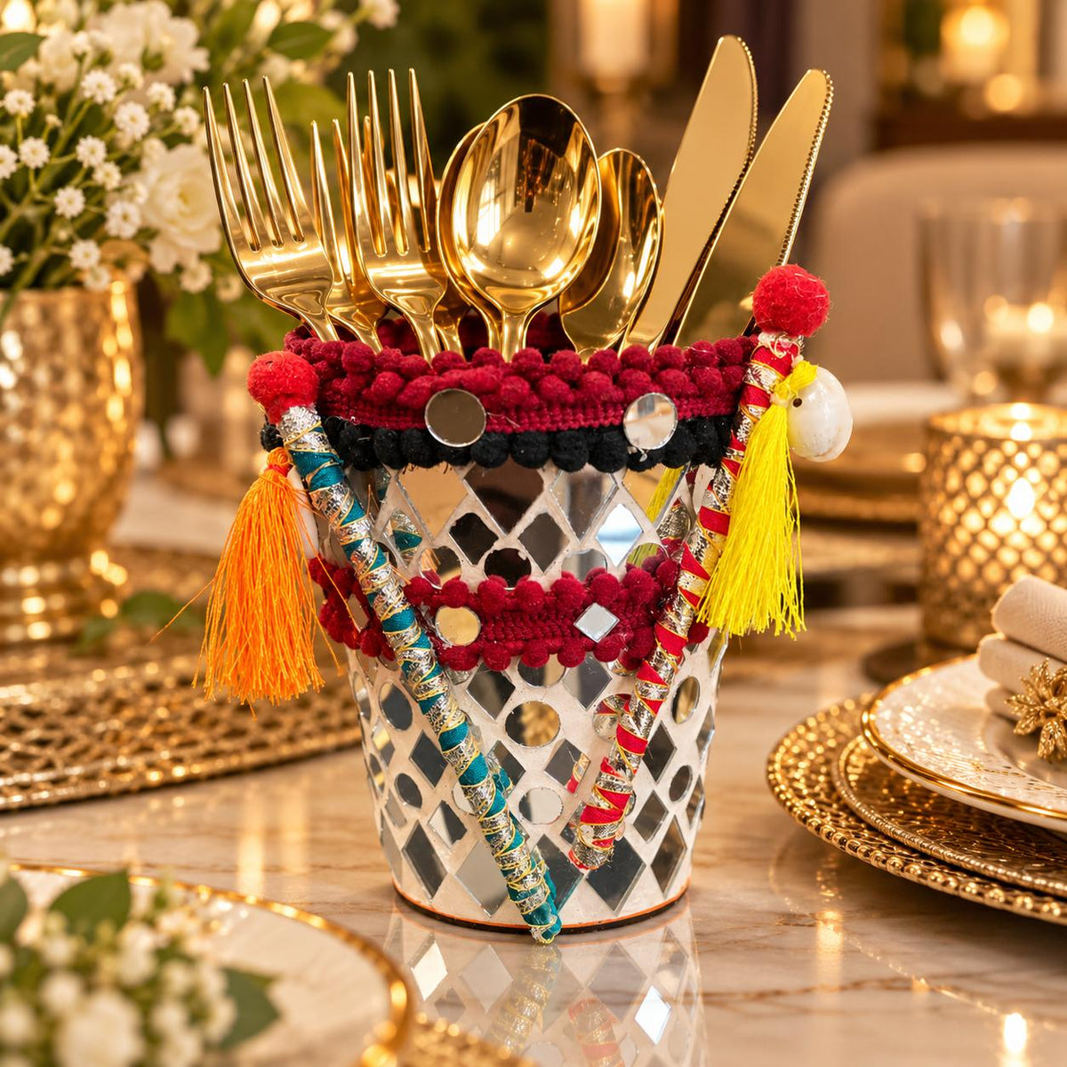 Raas Dandiya Cutlery Holder