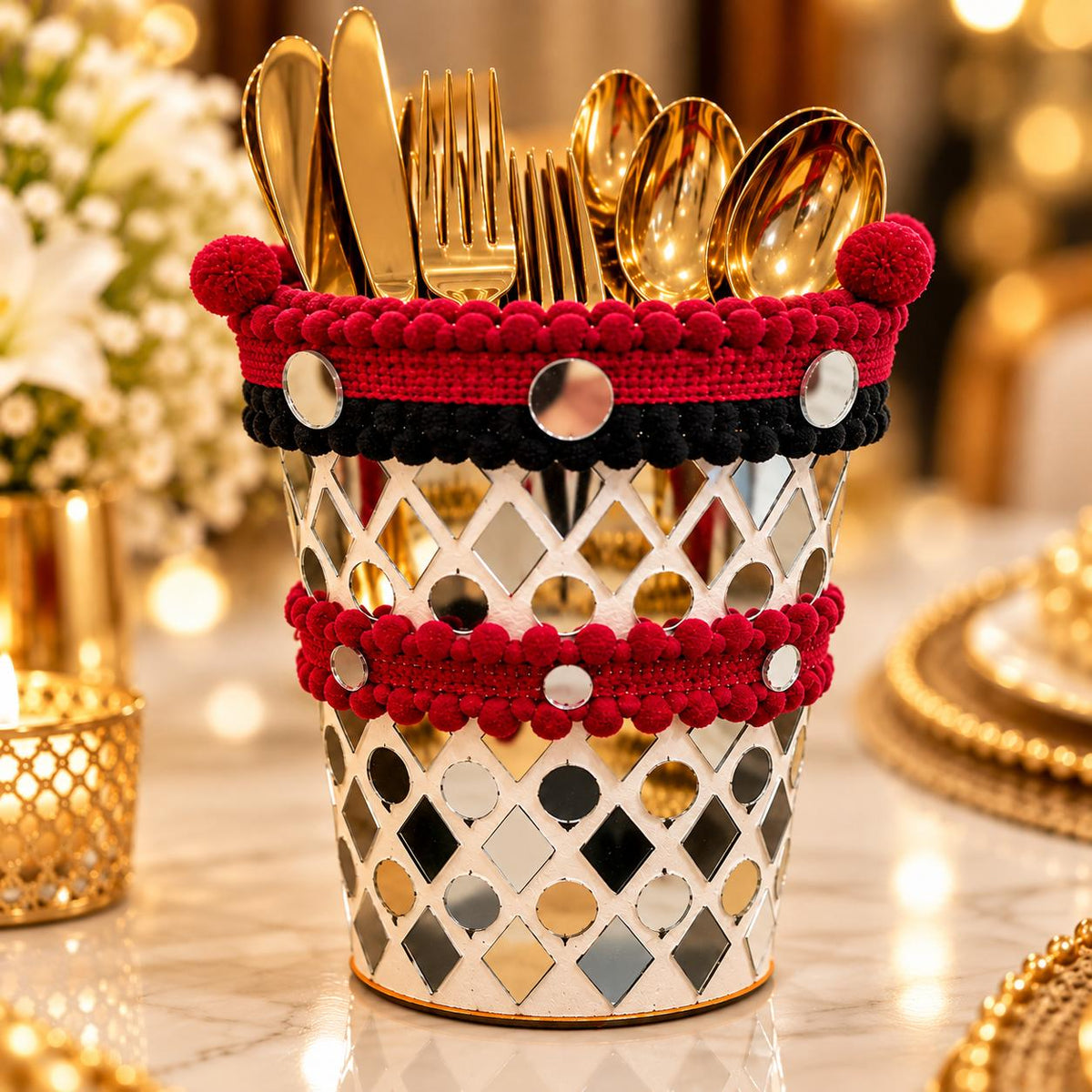 Raas Dandiya Cutlery Holder