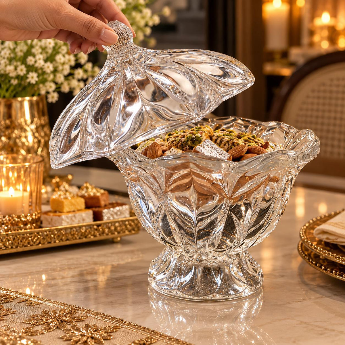 Grand Fleur Crystal Bowl