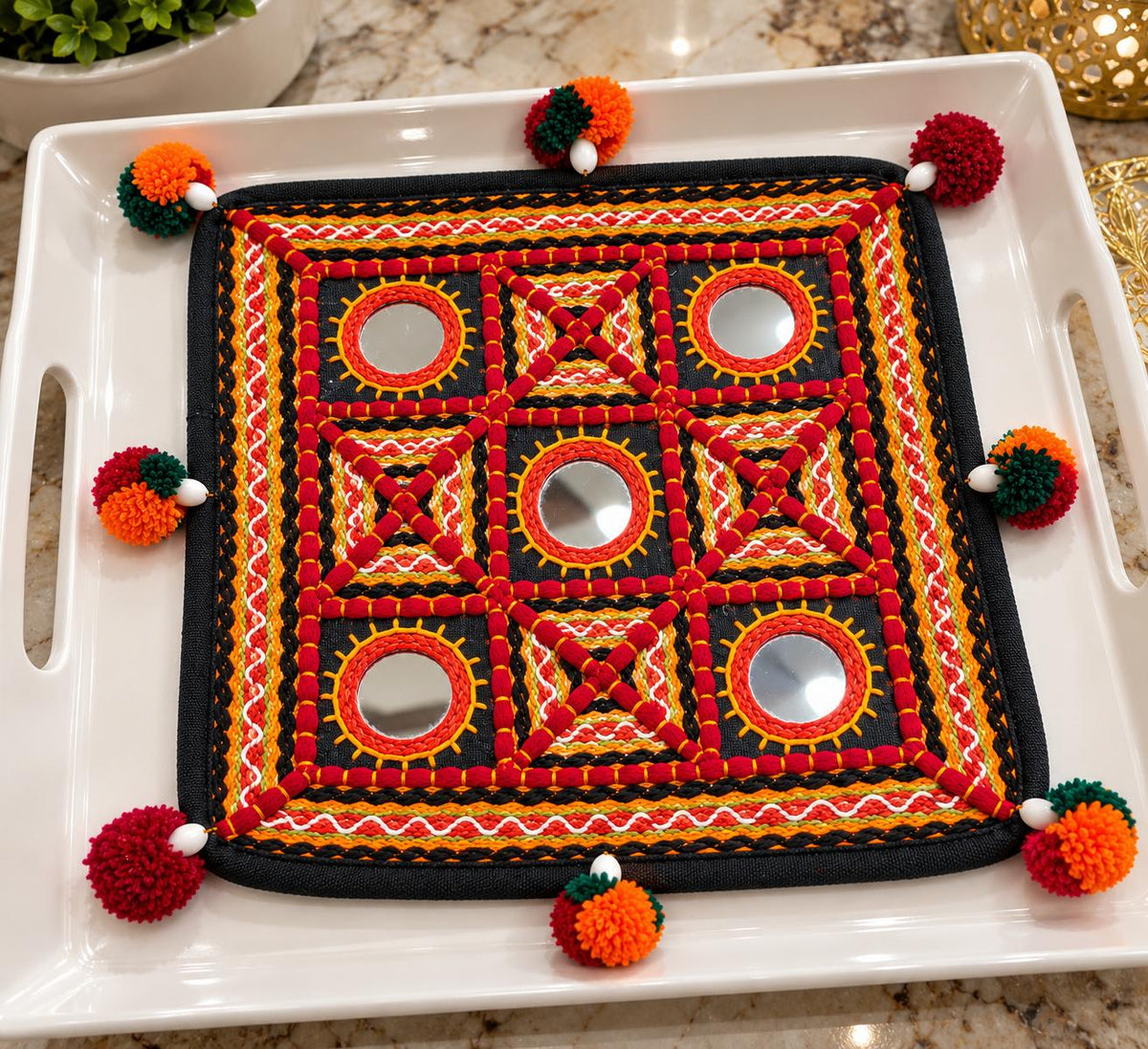 Gujarat Jashn Mirror Tray Cover
