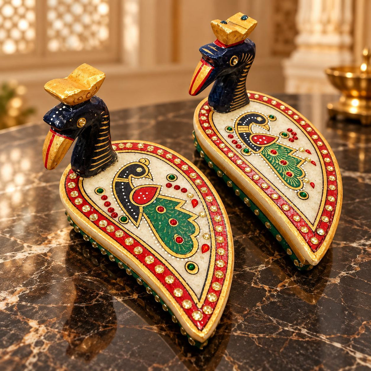 Mayur Marble Roli Chawal Box