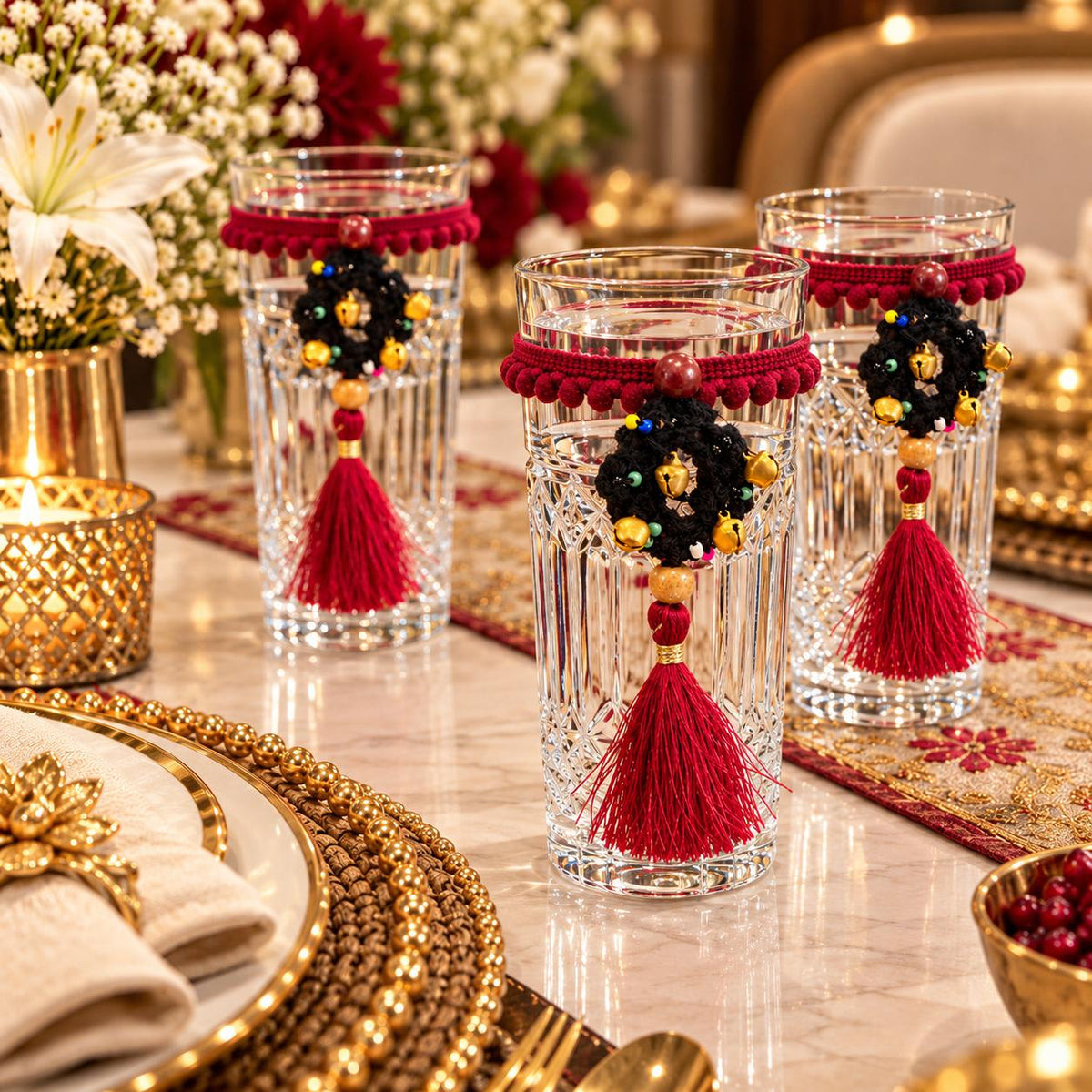 Gulrang Tassel Glass Charm Come Napkin Ring