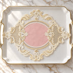 Royal Blush Embroidered Tray Cover