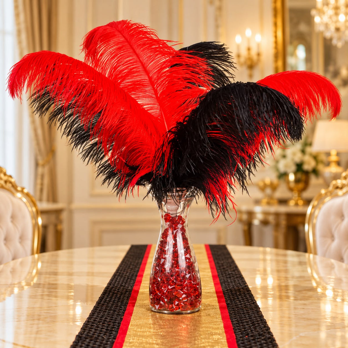 Rouge Royale Ostrich Feather Vase