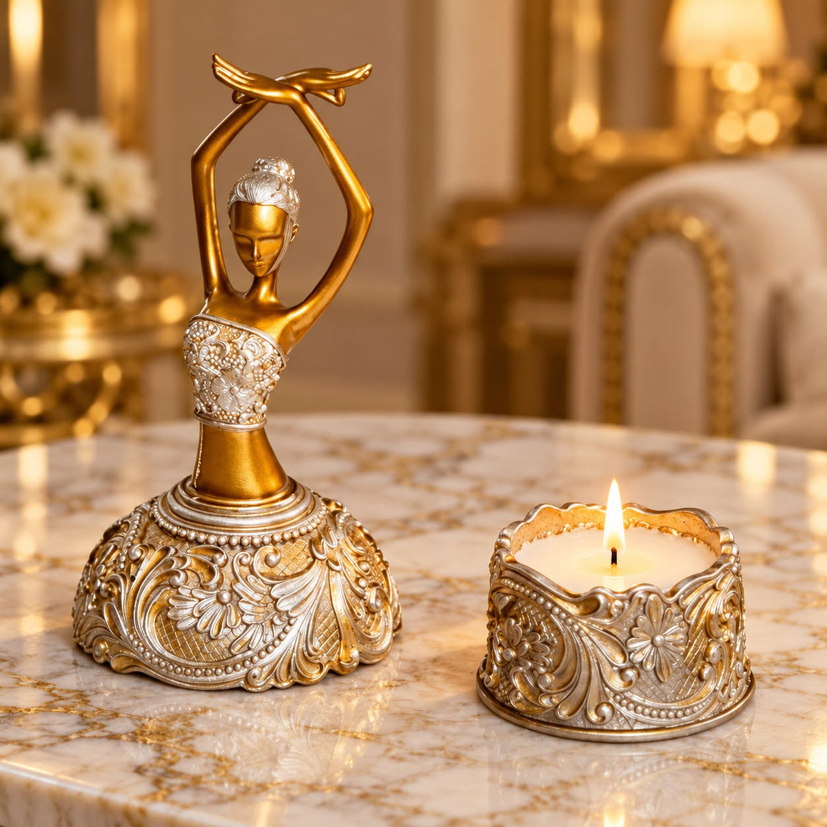 Celestia Grace – Royal Figurine & Candle Set