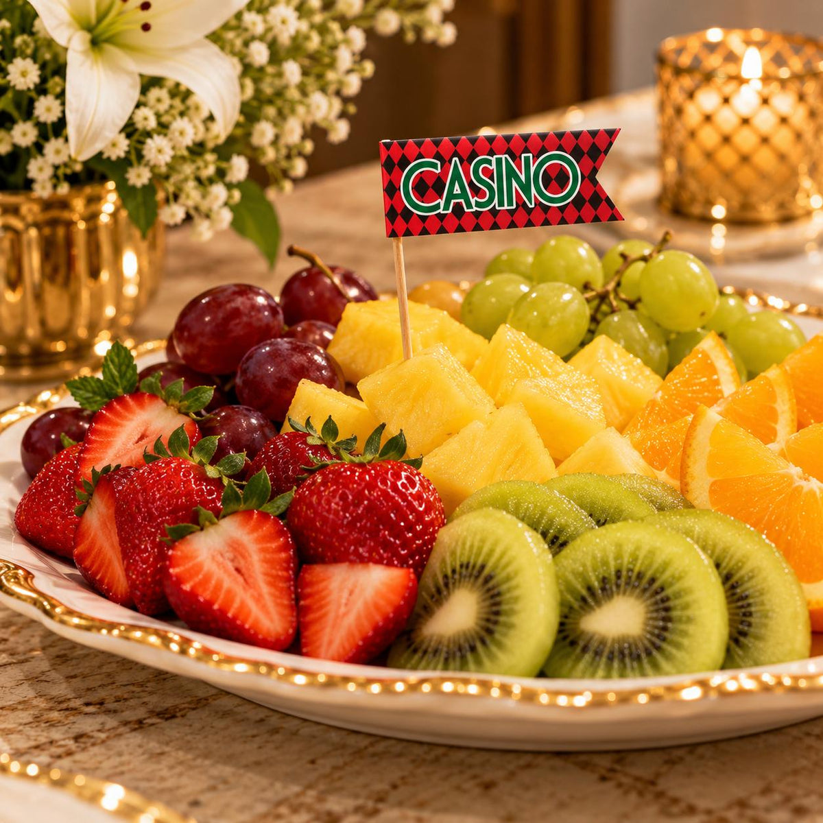 Casino Royale Decorative Flag Fruit Picks