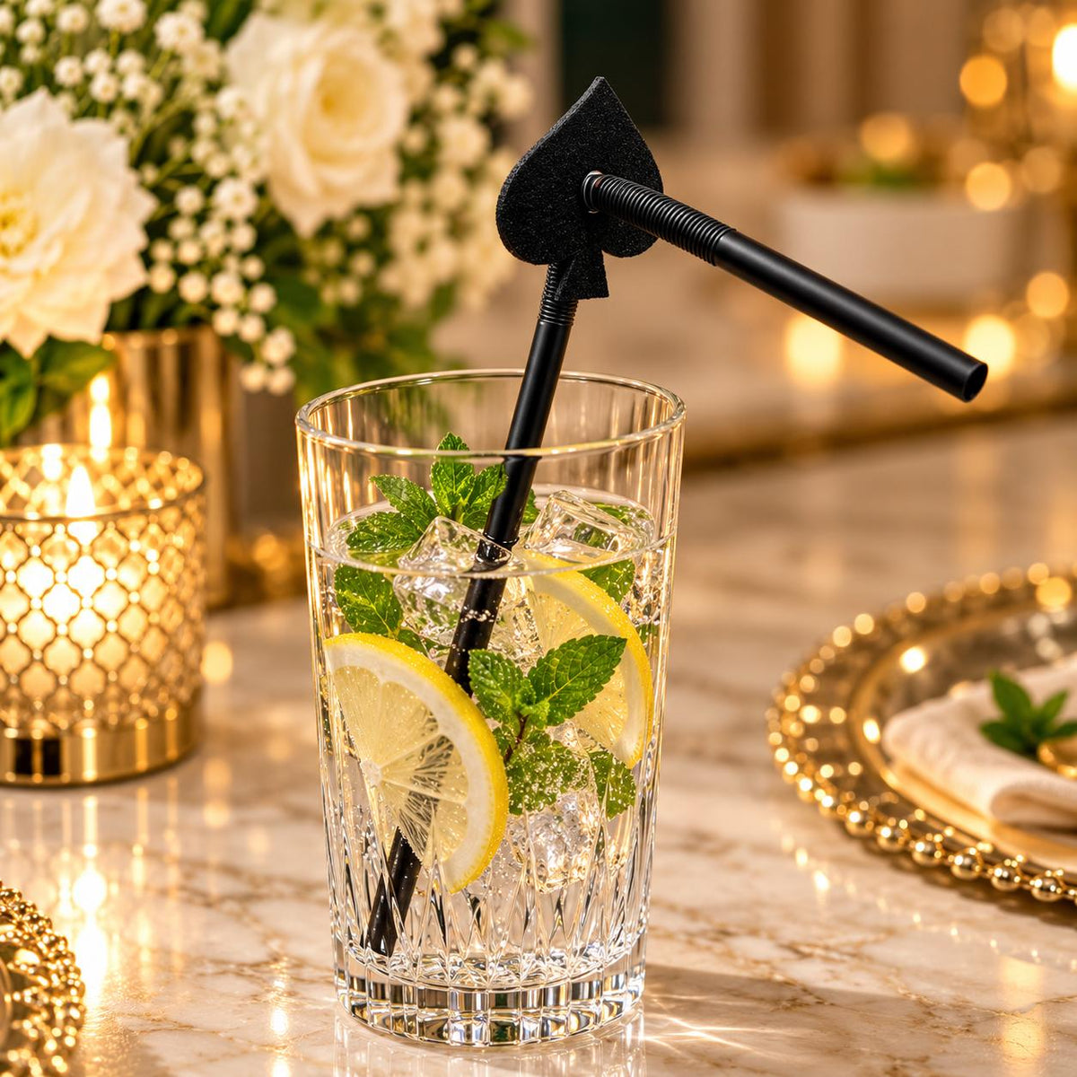 Casino Royale Playing Card Straw Charms