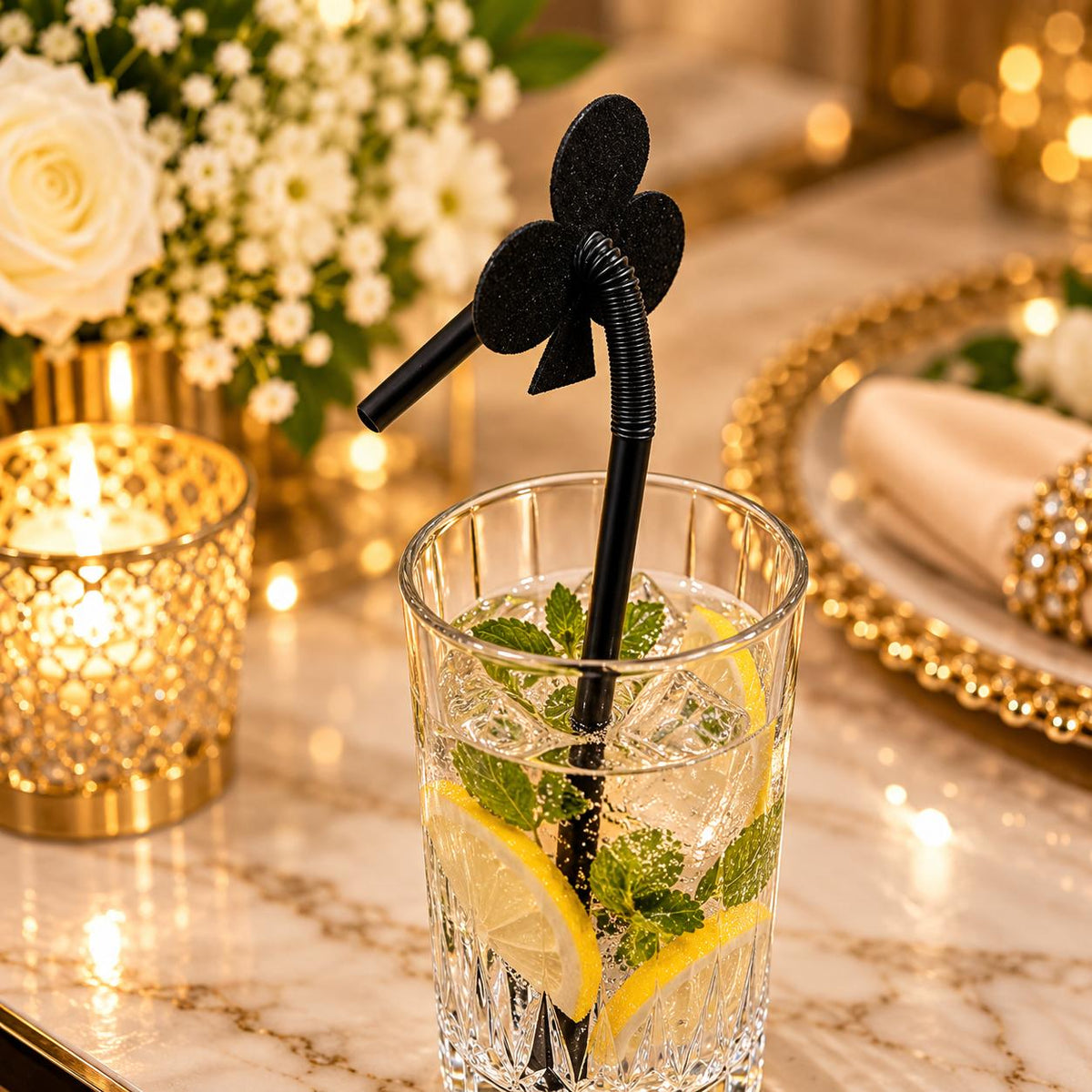 Casino Royale Playing Card Straw Charms