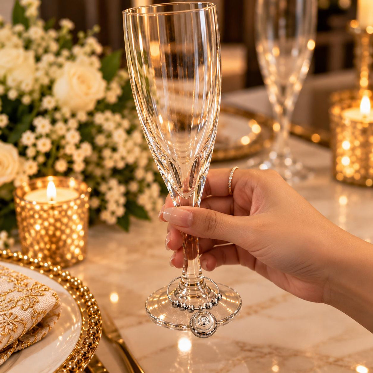 Timeless Éclat Silver Clock Glass Charm