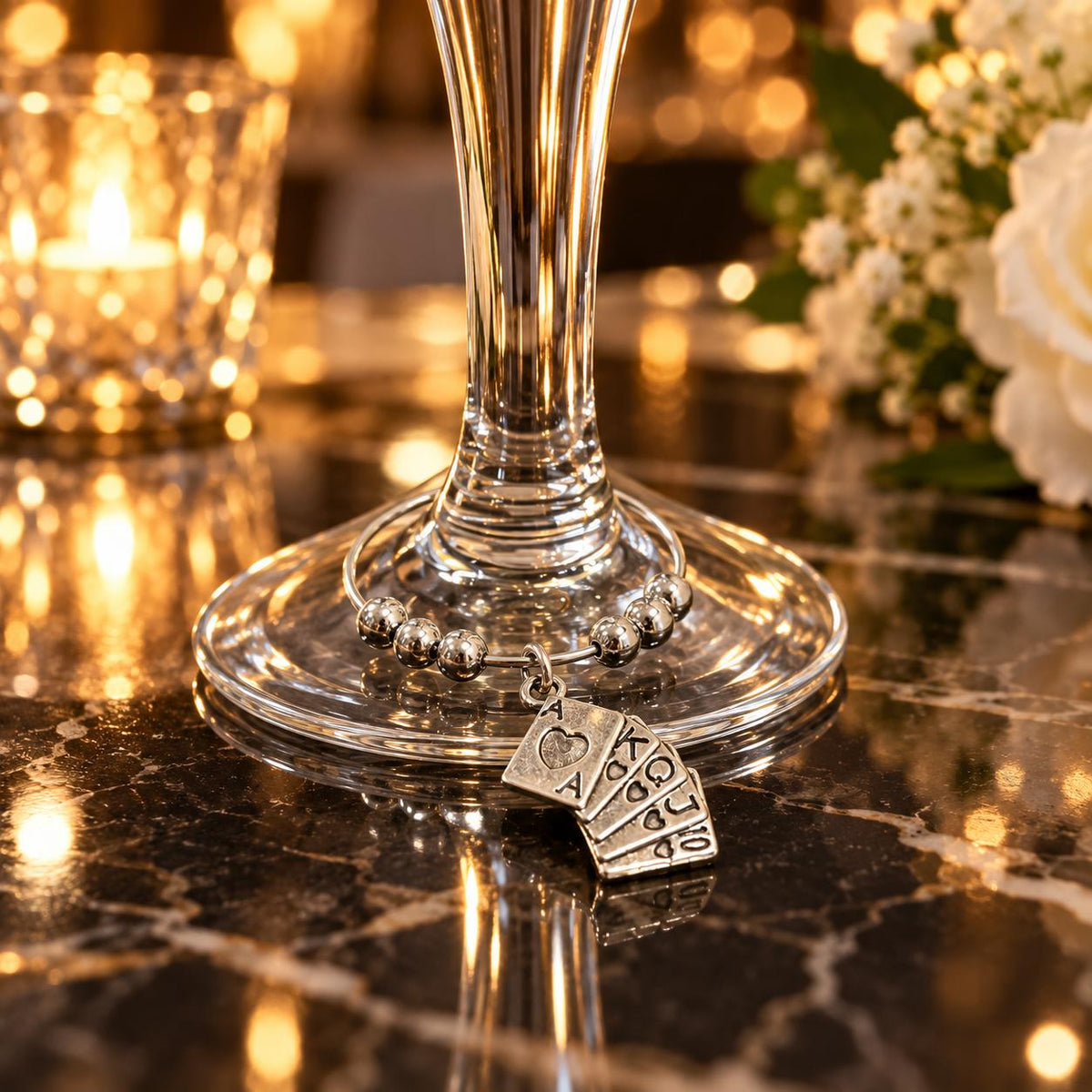 House of Cards Glass Charm