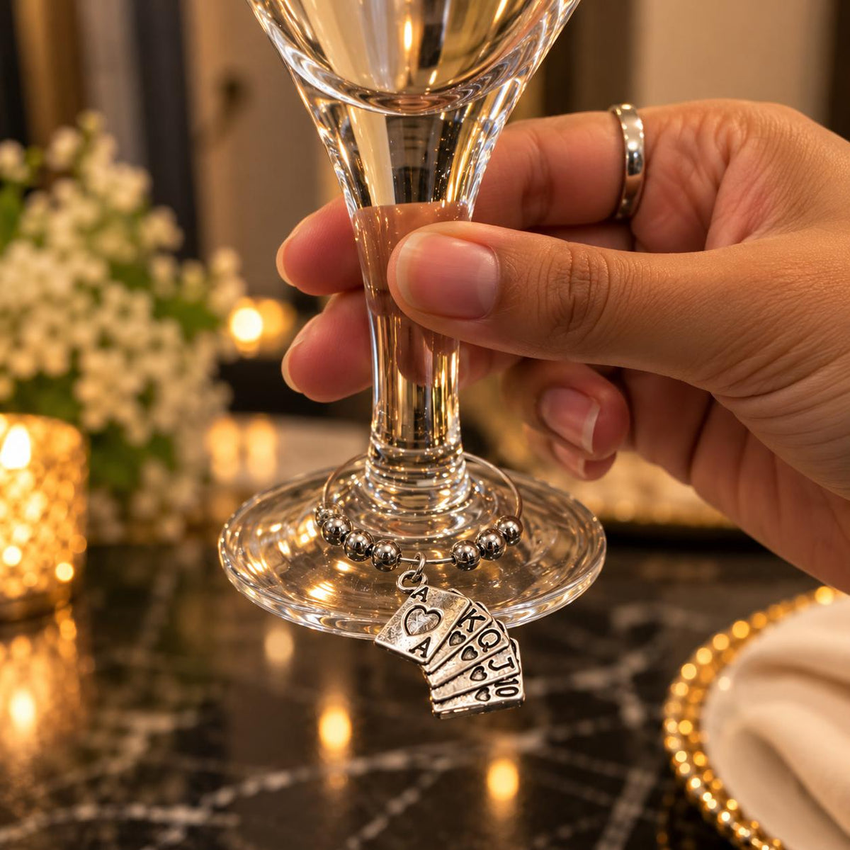House of Cards Glass Charm