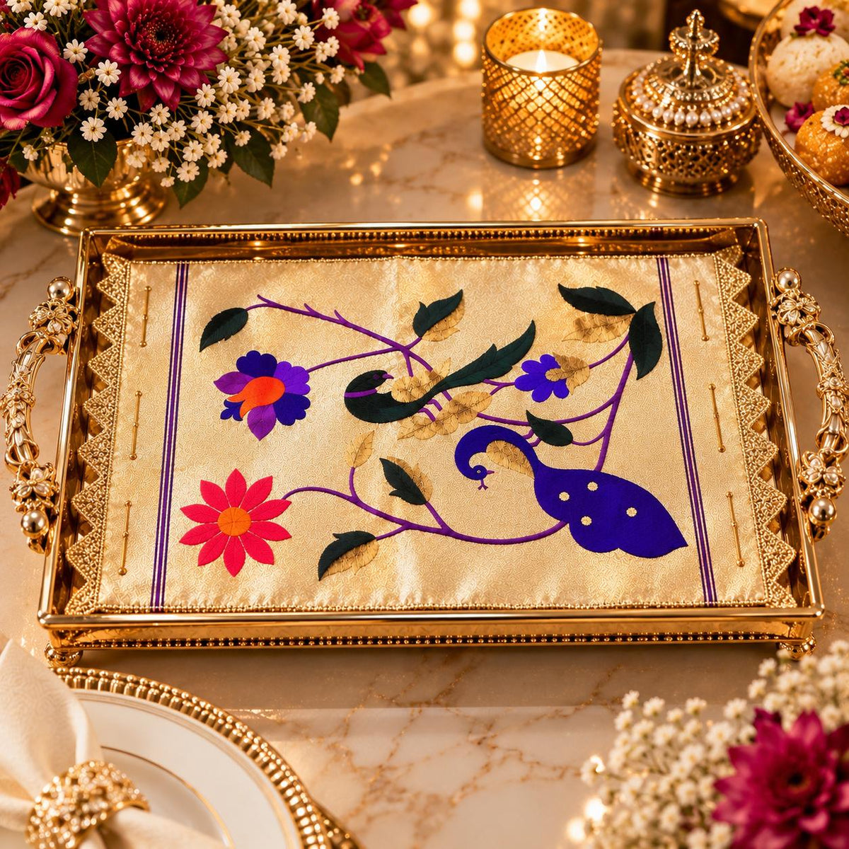 Paithani Tray Cover