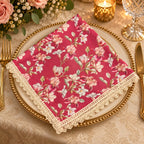 Elegant Red Floral Napkin