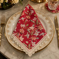 Elegant Red Floral Napkin