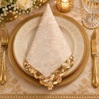 Elegant Gold and Ivory Luxury Napkin