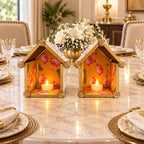 Pichwai Mirror Mosaic Diya House