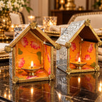Pichwai Mirror Mosaic Diya House