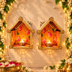 Pichwai Mirror Mosaic Diya House