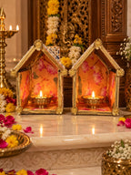 Pichwai Mirror Mosaic Diya House