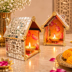 Pichwai Mirror Mosaic Diya House