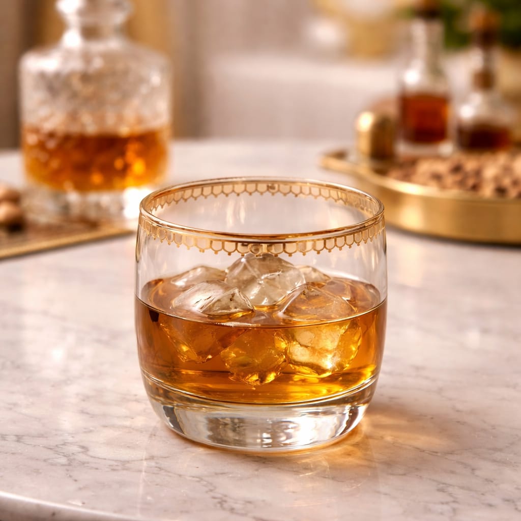 Regalia Gold Rim Whiskey Glasses