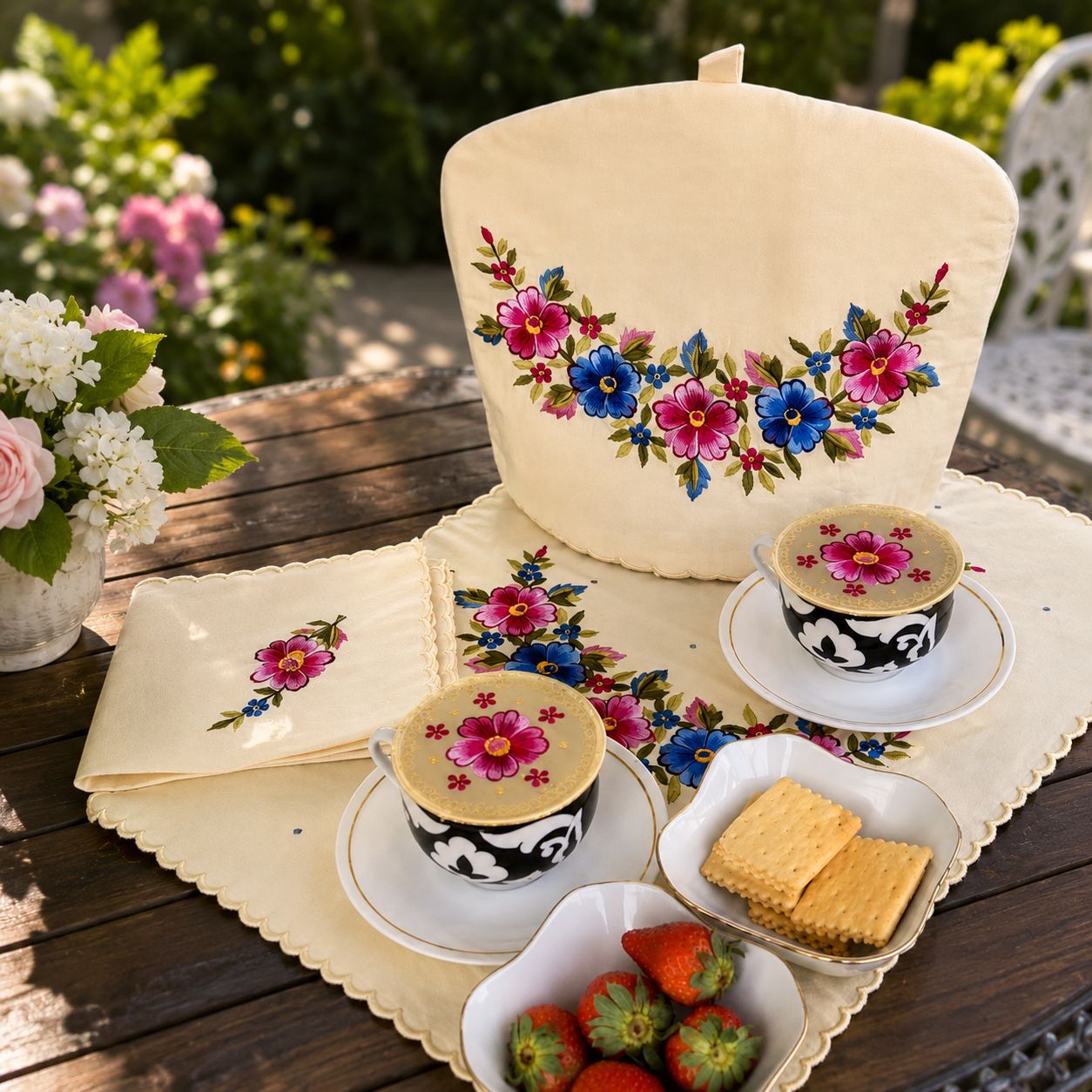 Royal Elegance Embroidered Tea-Time Collection