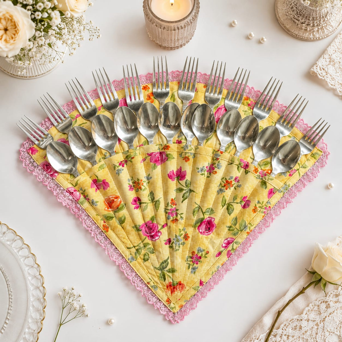 Irca Floral Cutlery Holder