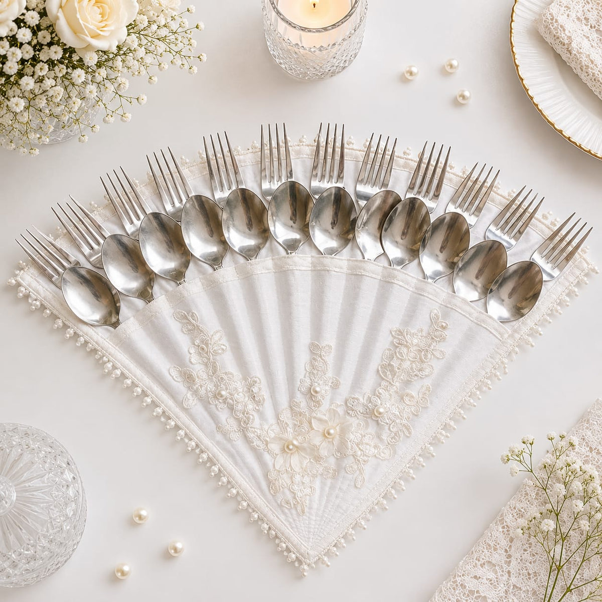 Ivory Elegance Cutlery Holder