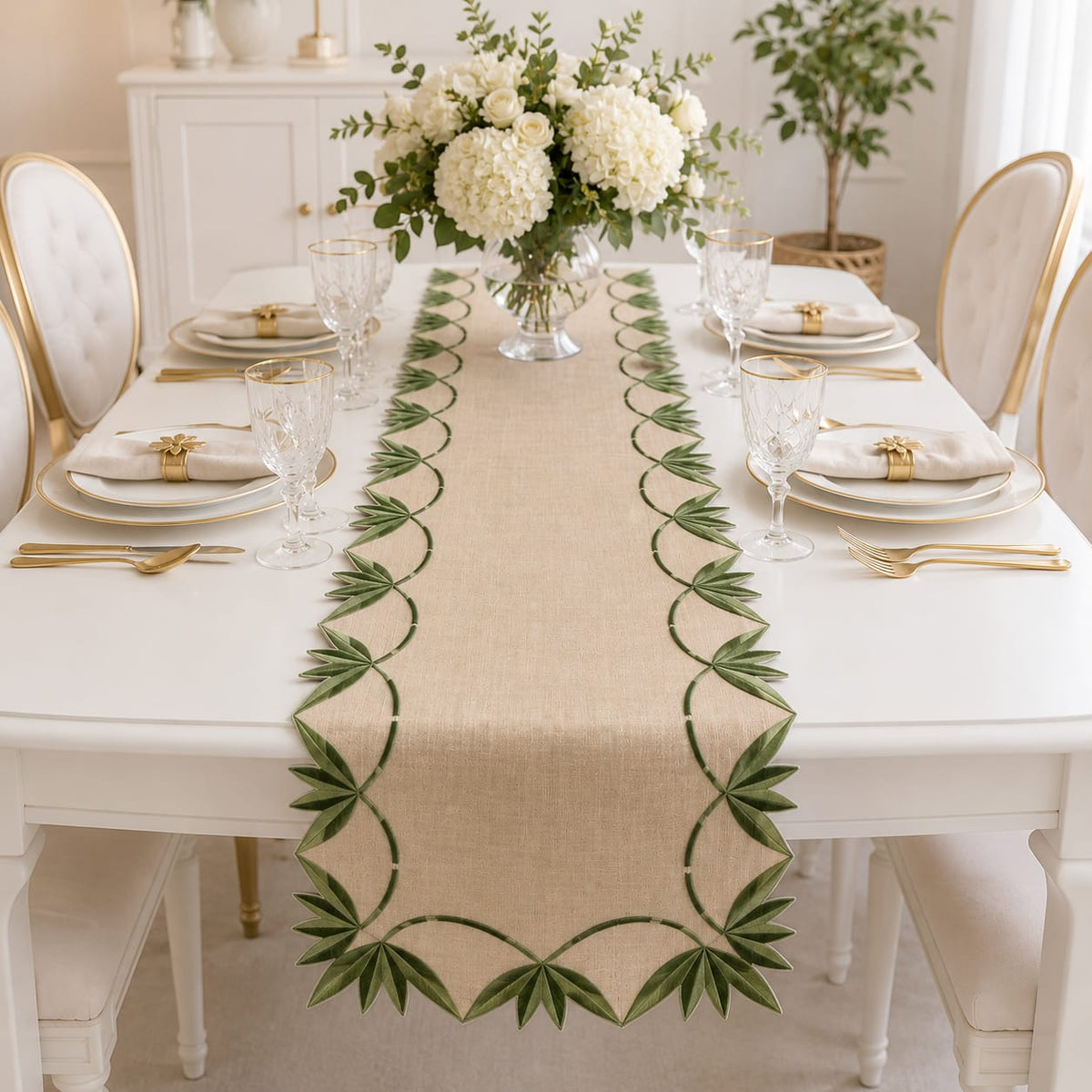 Leaf Whisper Linen Runner