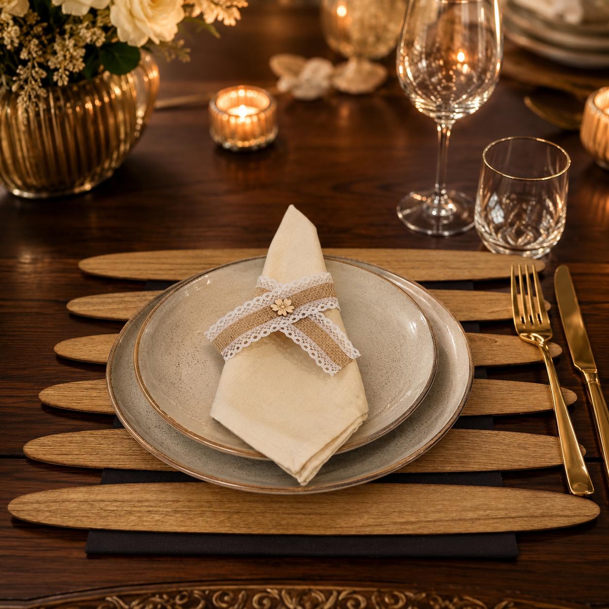 Rustic Bloom Napkin Rings
