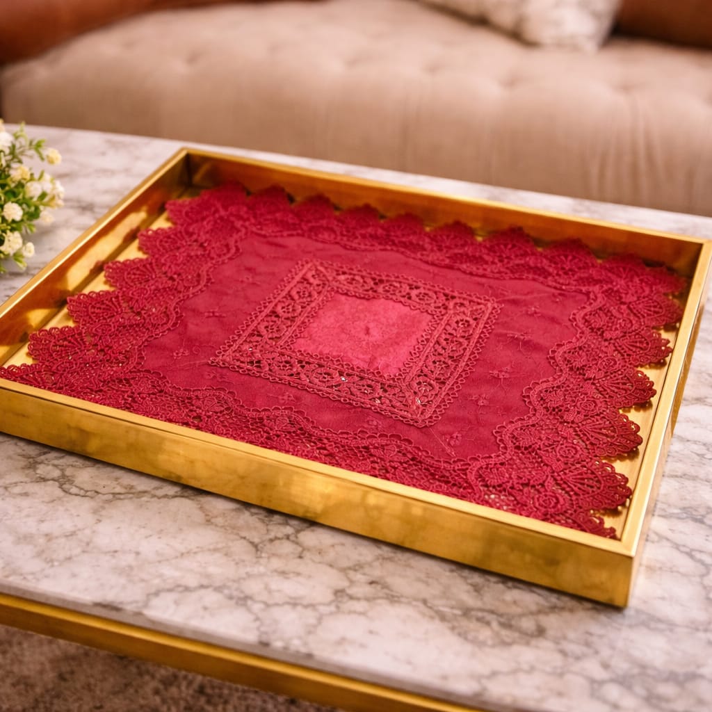 Royal Crimson Lace Tray Mat