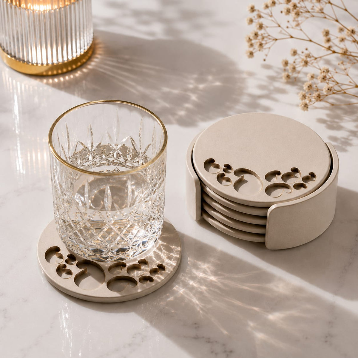 Taj Gold Paisley Coaster