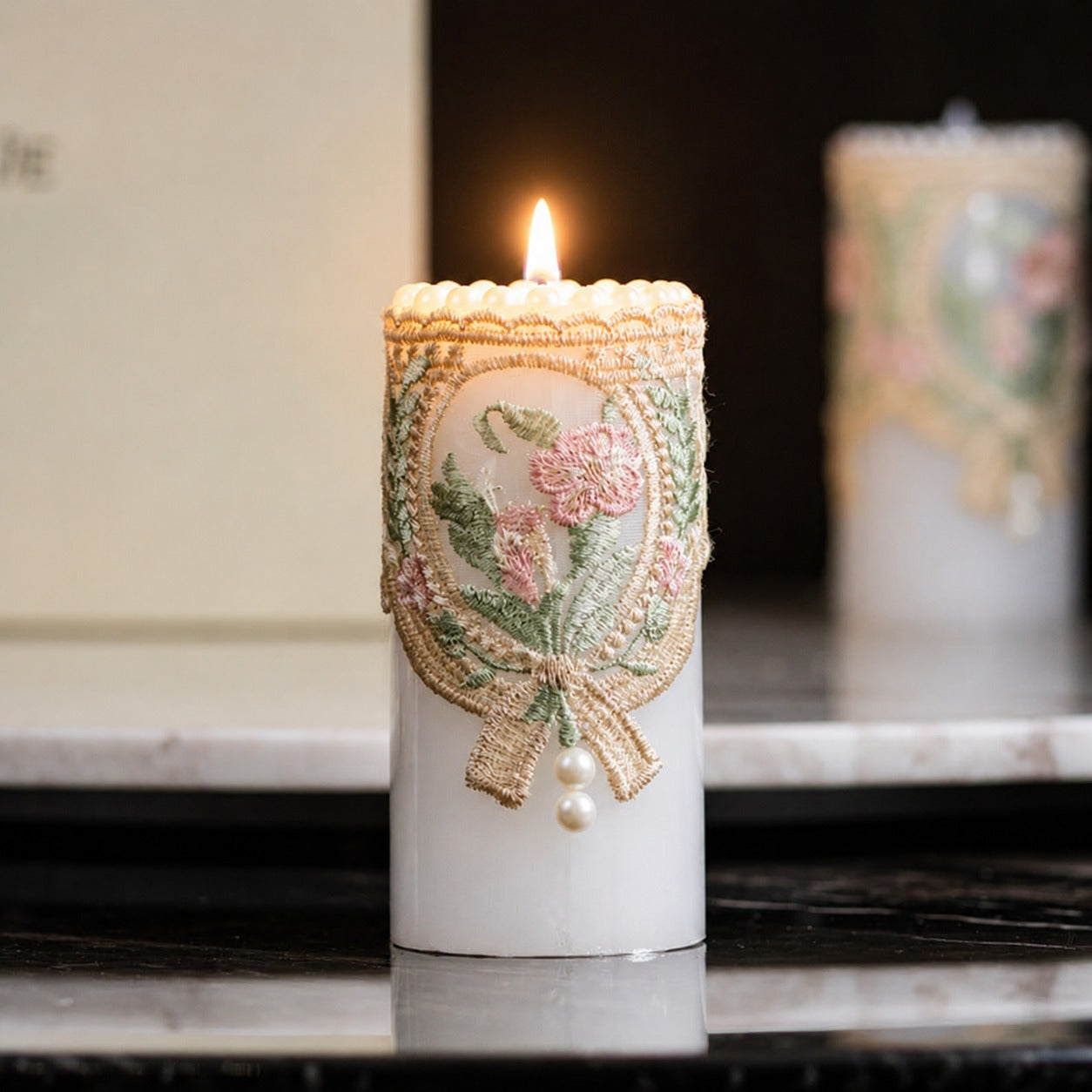 Coloured Laced Candles