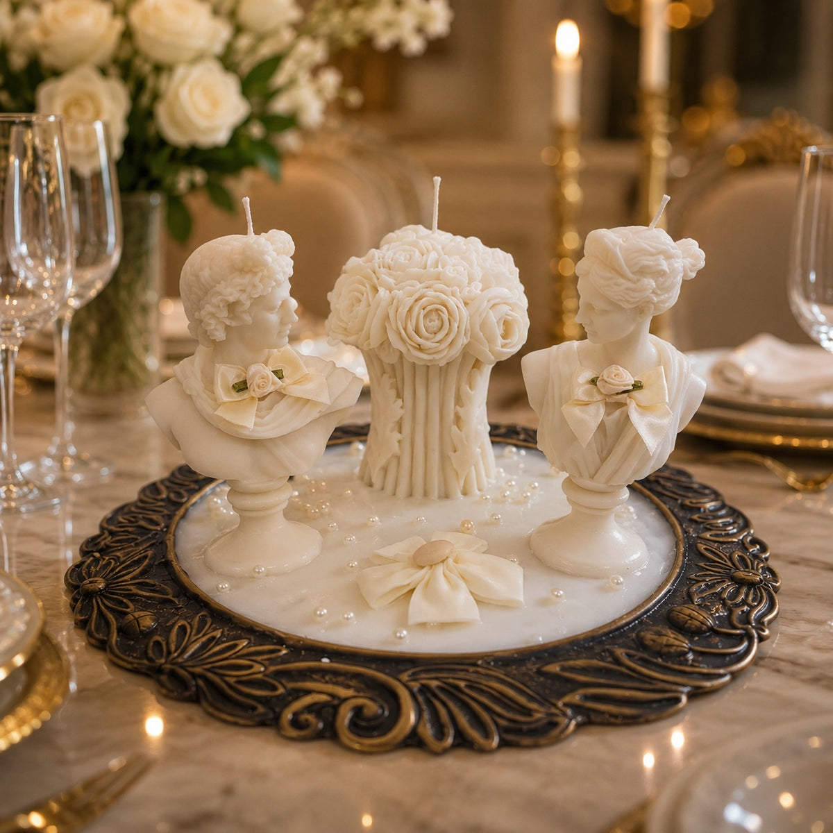 Classic Victorian Candle Platter