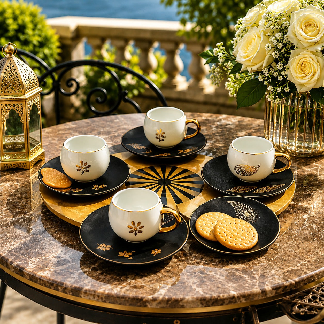 Gold Luxe Tea Set (Set of 8)