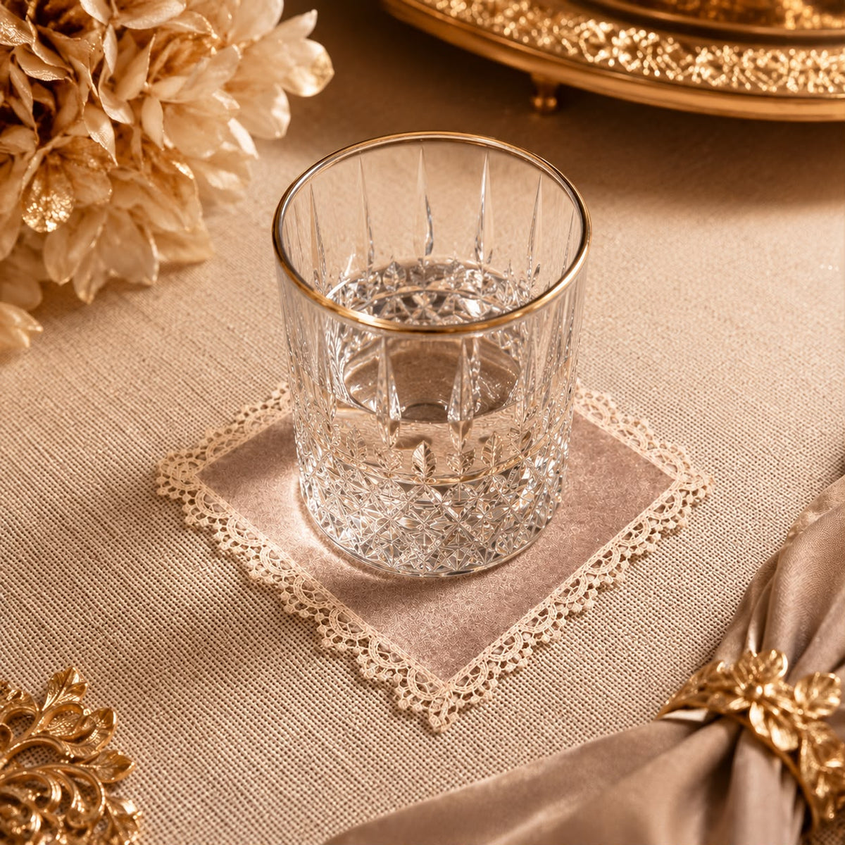 Vintage Blush Lace Coaster