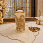 Royal Blossom Embroidered Pillar Candle