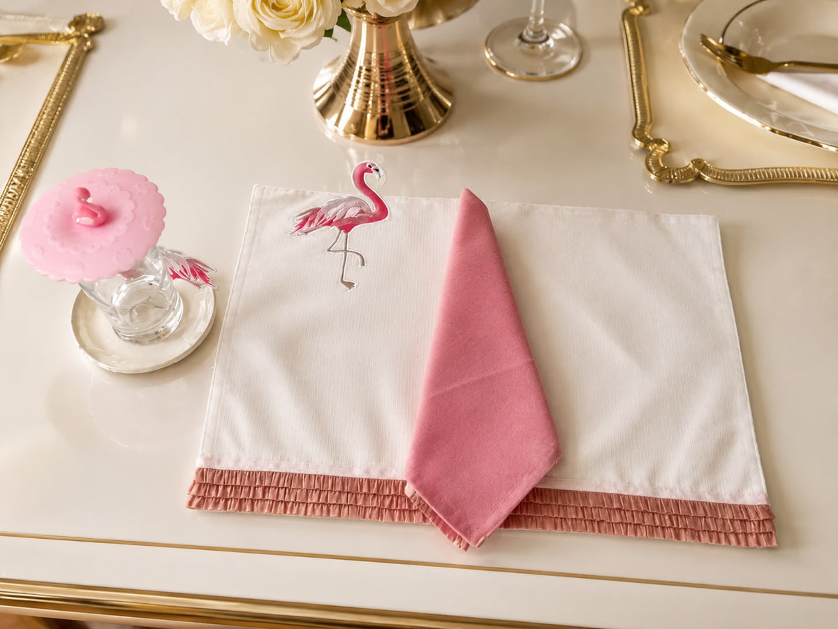 Flamingo Blush Placemat & Napkin Set