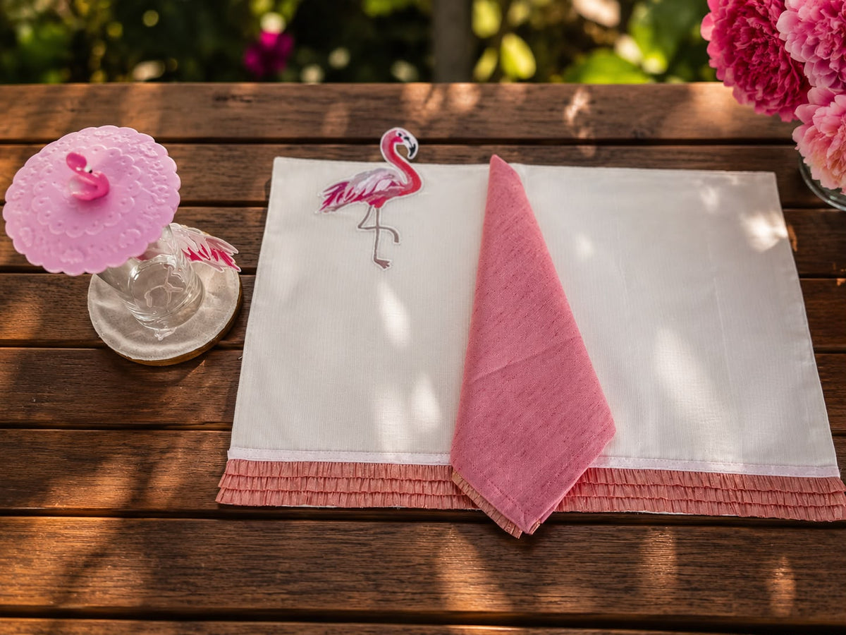 Flamingo Blush Placemat & Napkin Set