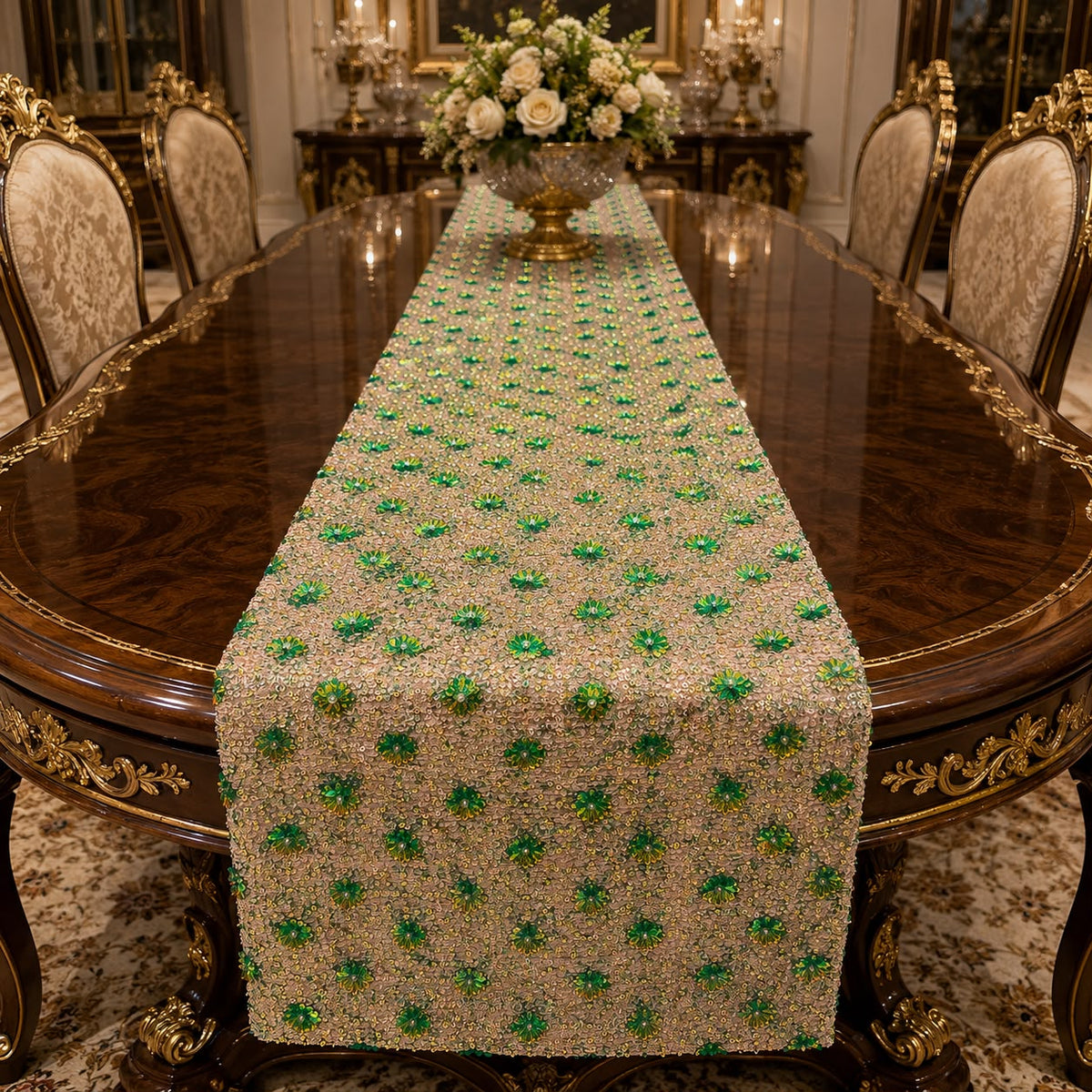 Sunehri Emerald Bloom Runner