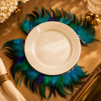Peacock Feather Charger Plate Accent