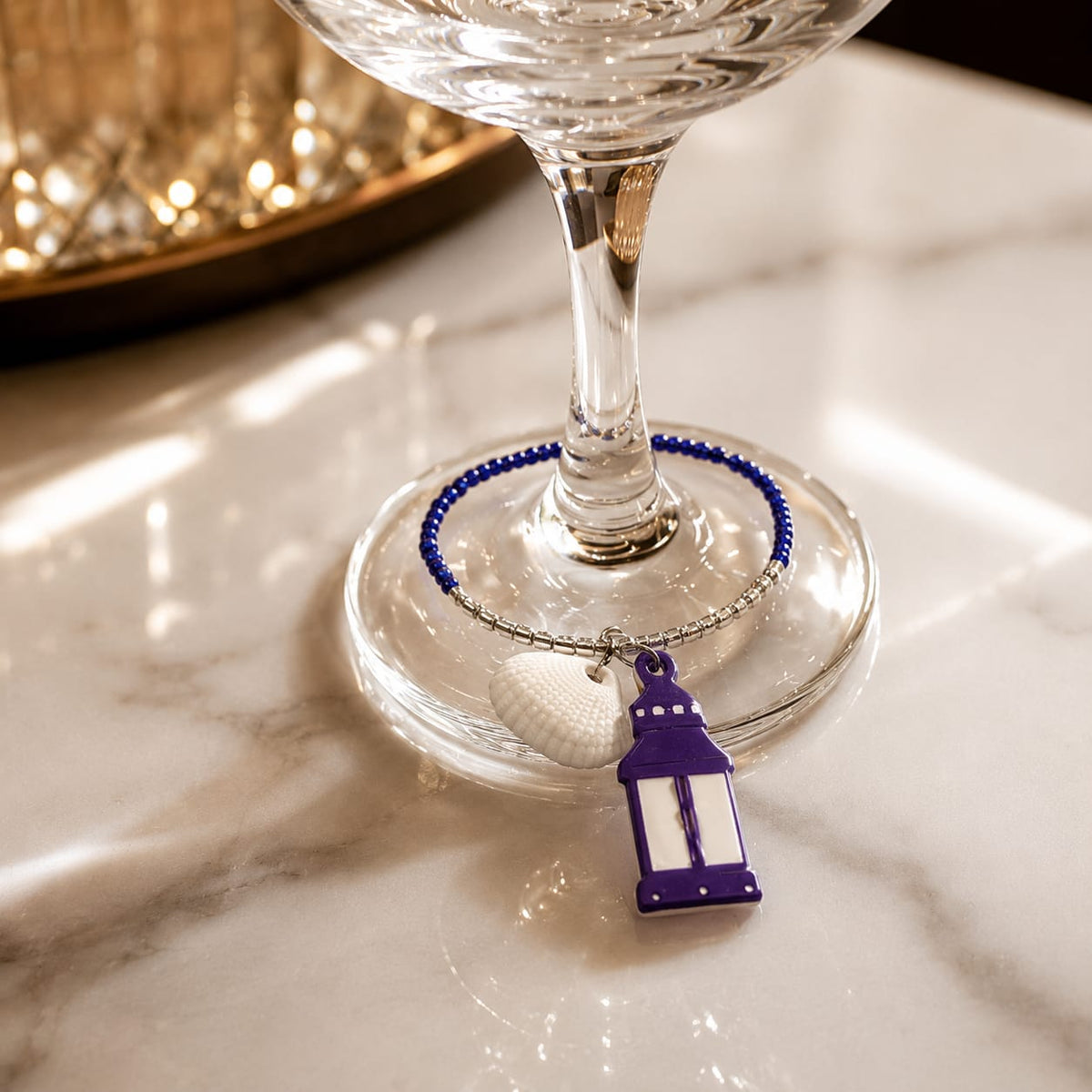 Midnight Lantern Wine Charm