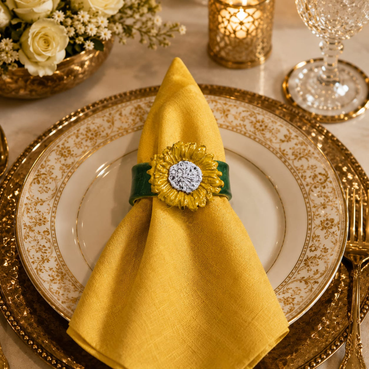 Sunflower Bloom Napkin Ring