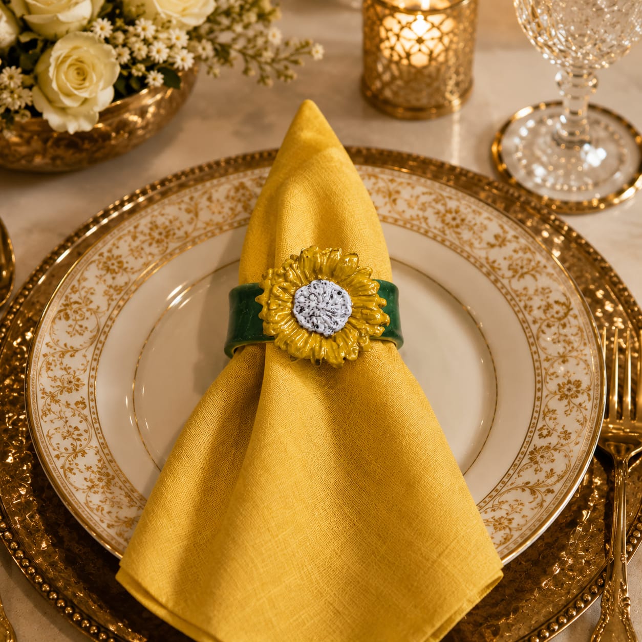 Sunflower Bloom Napkin Ring
