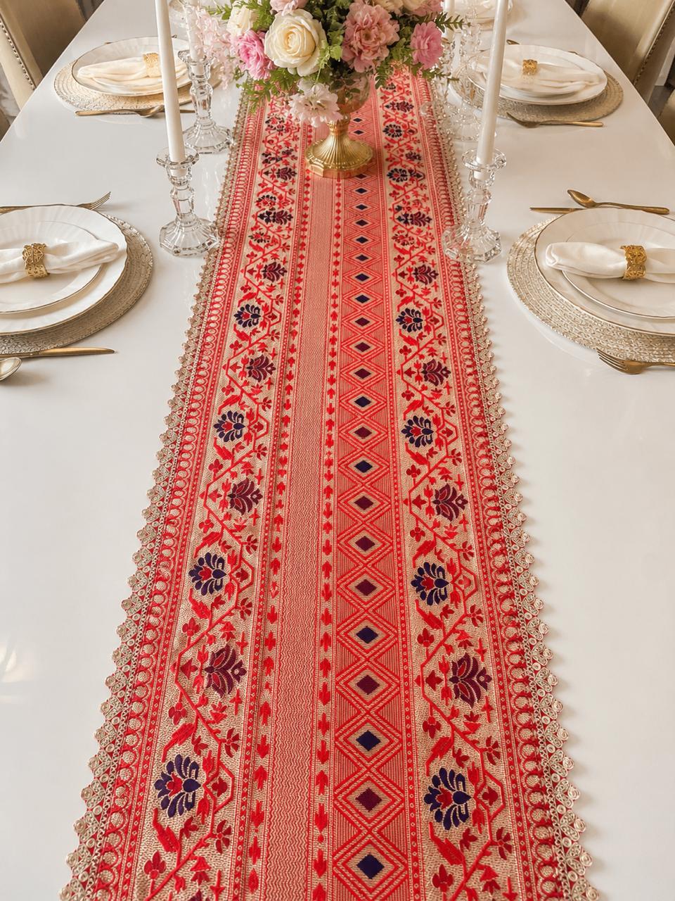 Heritage Paithani Table Runner